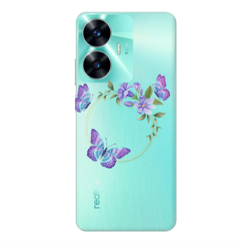 Realme C55 Butterfly on the ring Transparent Silicone TPU Θήκη