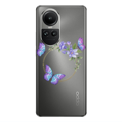 Oppo Reno10 5G Butterfly on the ring Transparent Silicone TPU Θήκη