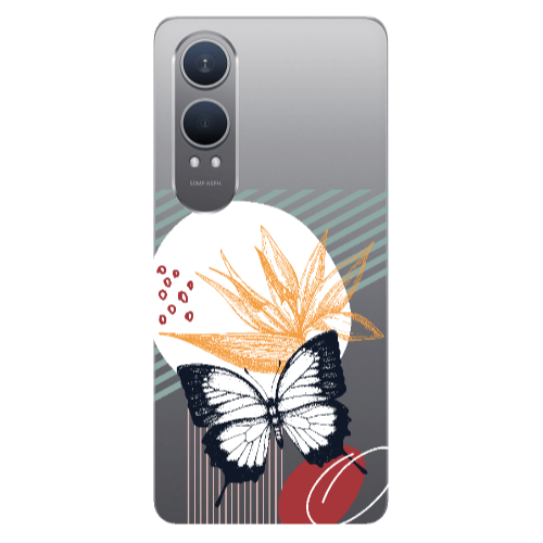 Oneplus Nord Ce 4 lite Butterfly Lines Transparent Silicone TPU Θήκη