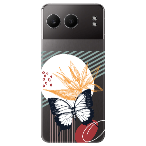 Oneplus Nord 4 Butterfly Lines Transparent Silicone TPU Θήκη