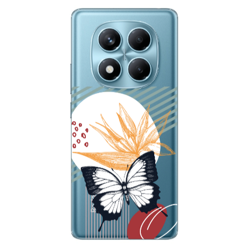 Xiaomi Redmi Note 14 Pro Butterfly Lines Transparent Silicone TPU Θήκη