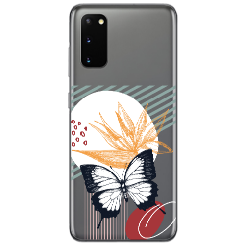 Samsung S20 Butterfly Lines Transparent Silicone TPU Θήκη