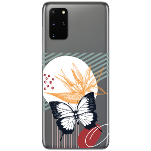 Samsung S20 Plus Butterfly Lines Transparent Silicone TPU Θήκη