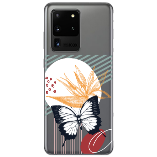 Samsung S20 Ultra Butterfly Lines Transparent Silicone TPU Θήκη