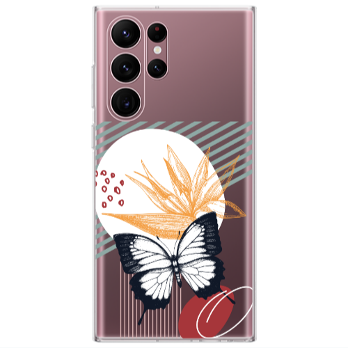 Samsung S22 Ultra Butterfly Lines Transparent Silicone TPU Θήκη