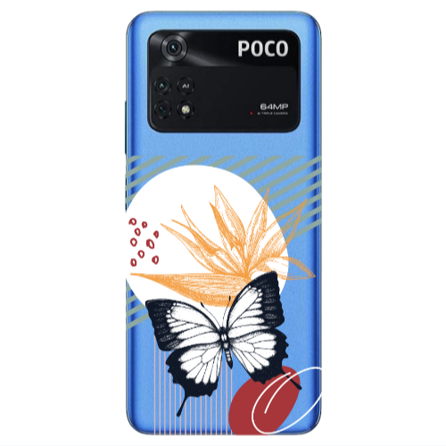 Xiaomi Poco M4 Pro 4G Butterfly Lines Transparent Silicone TPU Θήκη