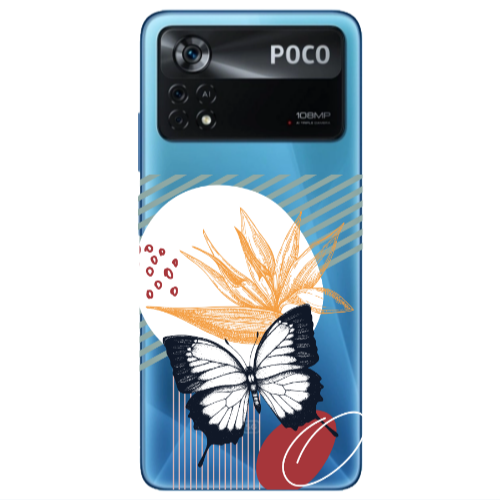 Xiaomi Poco X4 Pro Butterfly Lines Transparent Silicone TPU Θήκη