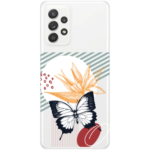 Samsung A23 Butterfly Lines Transparent Silicone TPU Θήκη