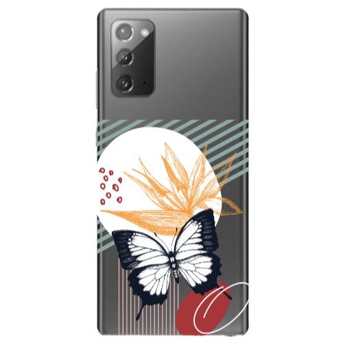 Samsung Note 20 Butterfly Lines Transparent Silicone TPU Θήκη