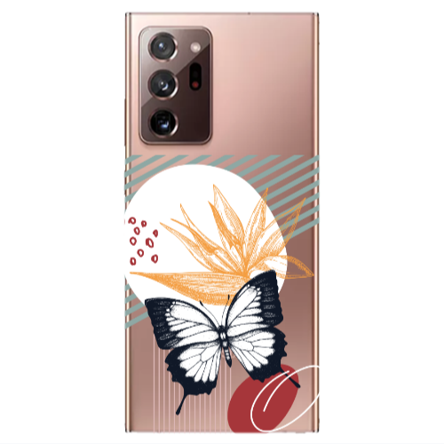 Samsung Note 20 Ultra Butterfly Lines Transparent Silicone TPU Θήκη