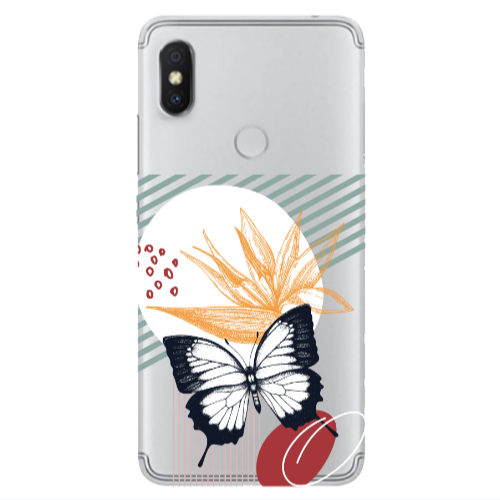 Xiaomi Redmi S2 Butterfly Lines Transparent Silicone TPU Θήκη