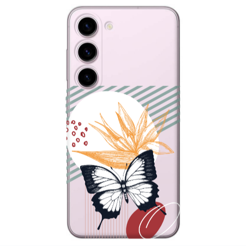 Samsung S23 Butterfly Lines Transparent Silicone TPU Θήκη