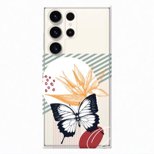 Samsung S23 Ultra Butterfly Lines Transparent Silicone TPU Θήκη