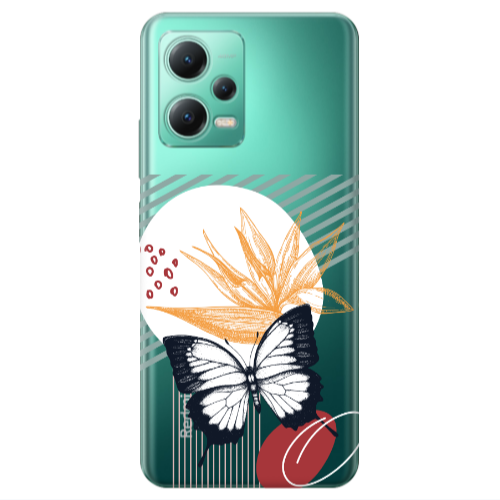 Xiaomi Redmi Note 12 Pro 5G Butterfly Lines Transparent Silicone TPU Θήκη