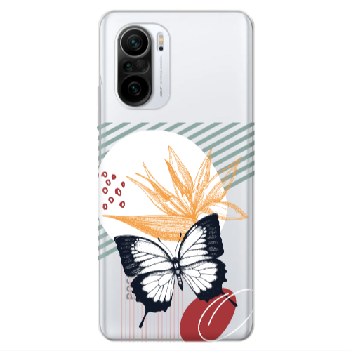 Xiaomi Poco F3 Butterfly Lines Transparent Silicone TPU Θήκη