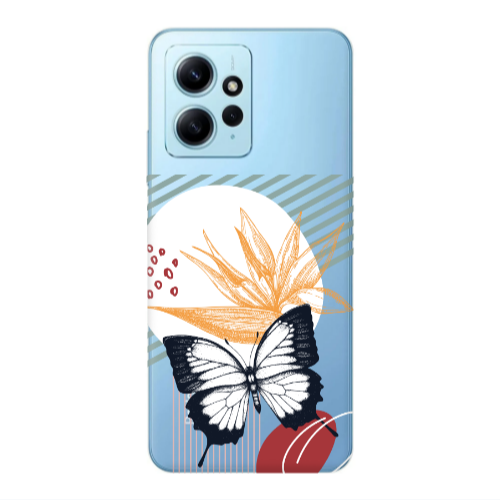 Xiaomi Redmi Note 12 4G Butterfly Lines Transparent Silicone TPU Θήκη