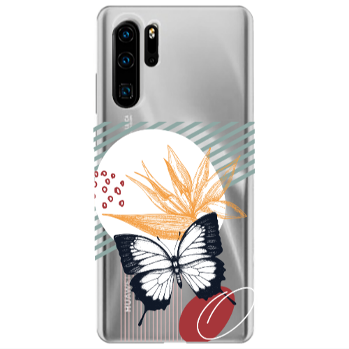 Huawei P30 Pro Butterfly Lines Transparent Silicone TPU Θήκη