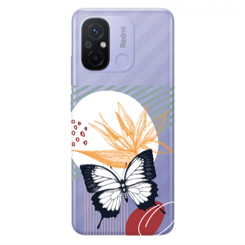 Xiaomi Redmi 12C Butterfly Lines Transparent Silicone TPU Θήκη