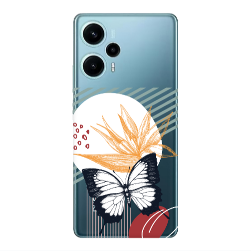 Xiaomi Poco F5 Butterfly Lines Transparent Silicone TPU Θήκη