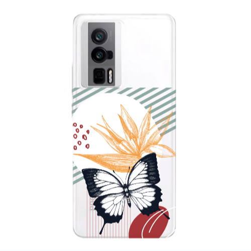 Xiaomi Poco F5 Pro Butterfly Lines Transparent Silicone TPU Θήκη