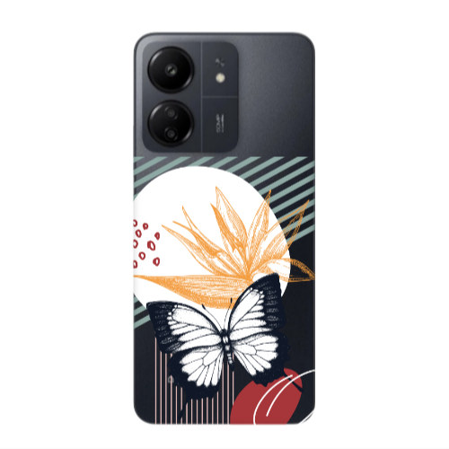 Xiaomi Redmi 13C Butterfly Lines Transparent Silicone TPU Θήκη