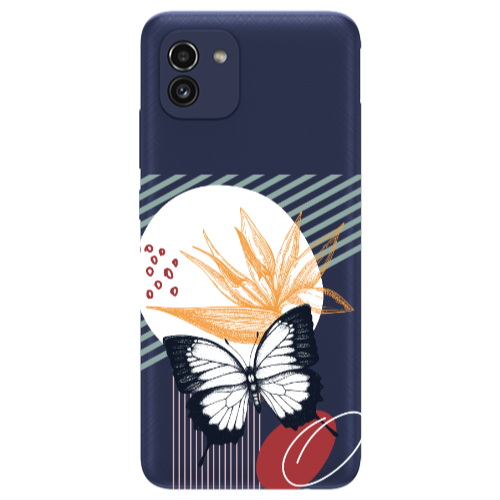 Samsung A03 Butterfly Lines Transparent Silicone TPU Θήκη