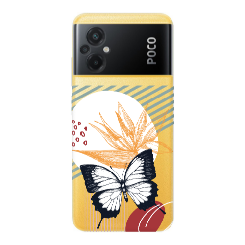Xiaomi Poco M5 Butterfly Lines Transparent Silicone TPU Θήκη