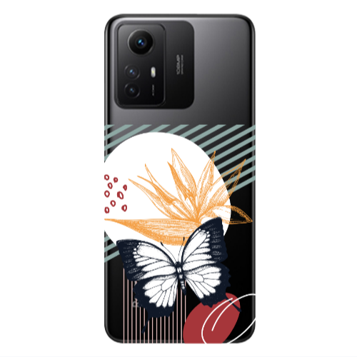 Xiaomi Redmi Note 12s Butterfly Lines Transparent Silicone TPU Θήκη