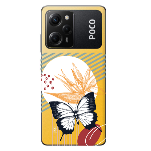 Xiaomi Poco X5 Pro Butterfly Lines Transparent Silicone TPU Θήκη