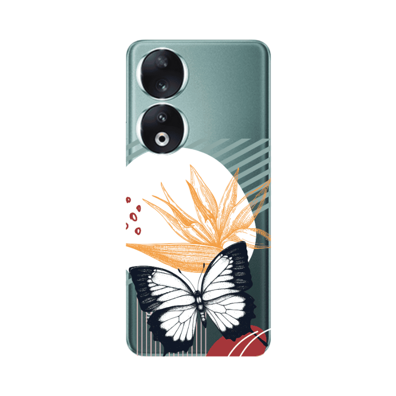 Honor 90 5G Butterfly Lines Transparent Silicone TPU Θήκη