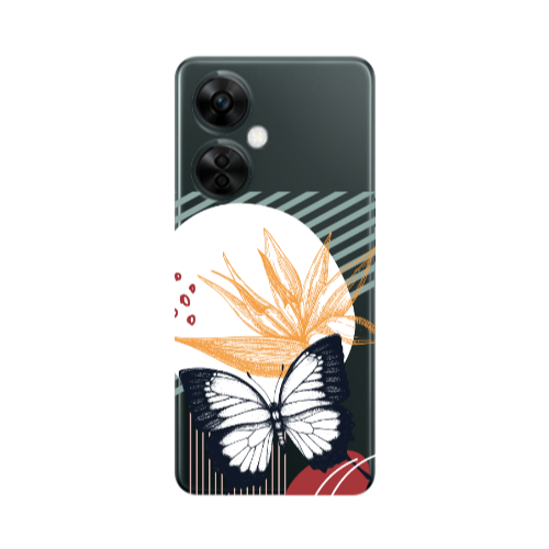 Oneplus Nord CE 3 Lite 5G Butterfly Lines Transparent Silicone TPU Θήκη