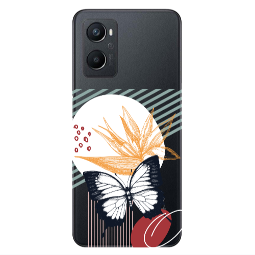 Oppo A 96 Butterfly Lines Transparent Silicone TPU Θήκη