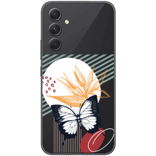 Samsung Galaxy A25 Butterfly Lines Transparent Silicone TPU Θήκη