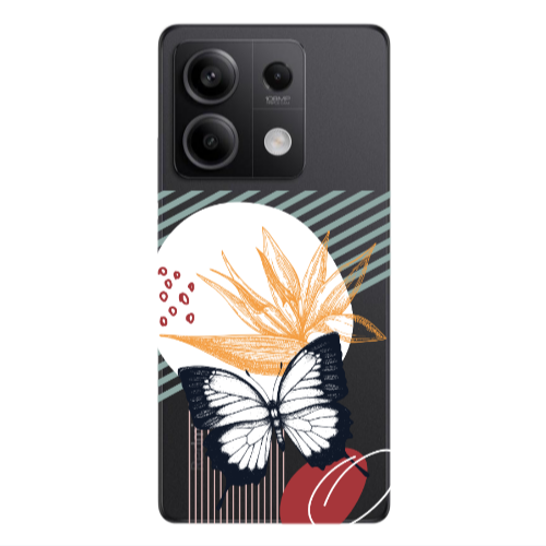 Xiaomi Redmi Note 13 5G Butterfly Lines Transparent Silicone TPU Θήκη