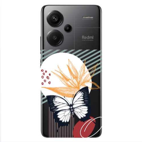 Xiaomi Redmi Note 13 Pro+ 5G  Butterfly Lines Transparent Silicone TPU Θήκη