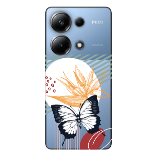 Xiaomi Poco M6 Pro 4G Butterfly Lines Transparent Silicone TPU Θήκη