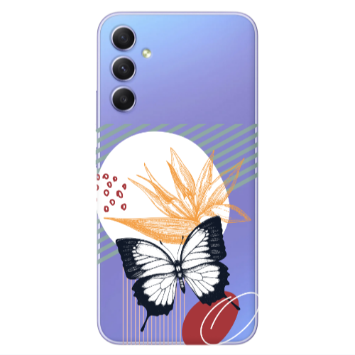 Samsung A15 5G Butterfly Lines Transparent Silicone TPU Θήκη