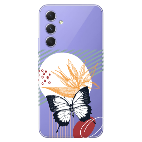 Samsung A55 Butterfly Lines Transparent Silicone TPU Θήκη
