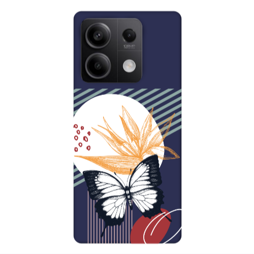 Xiaomi Redmi Note 13Pro 5G Butterfly Lines Dark blue Colored Silicone TPU Θήκη
