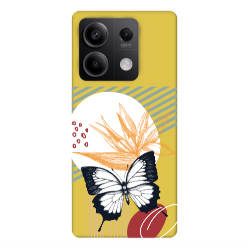 Xiaomi Redmi Note 13Pro 5G Butterfly Lines Yellow Colored Silicone TPU Θήκη