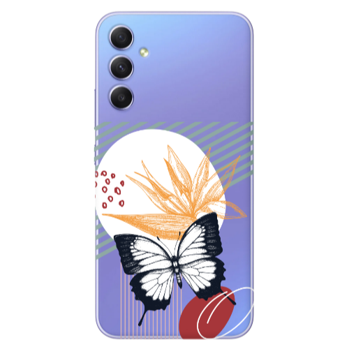 Samsung A16 Butterfly Lines Transparent Silicone TPU Θήκη