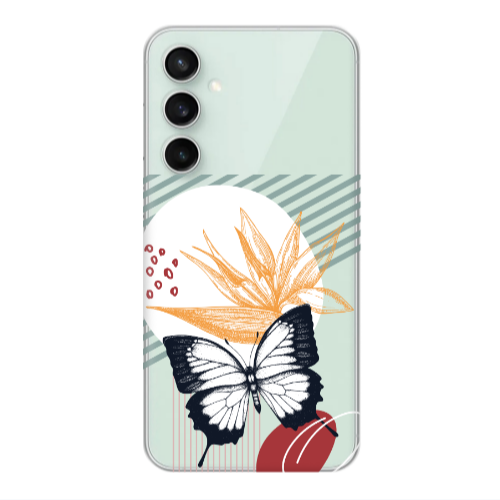 Samsung S24 FE Butterfly Lines Transparent Silicone TPU Θήκη