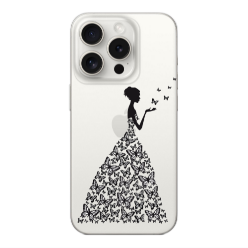 Apple Iphone 16 Pro Max Butterfly Girl Transparent Silicone TPU Θήκη