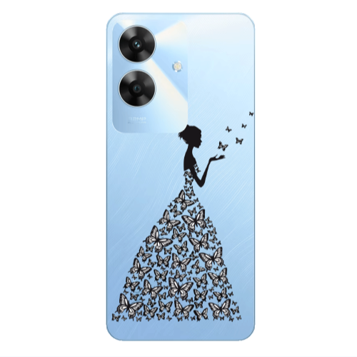 Realme Note 60 Butterfly Girl Transparent Silicone TPU Θήκη