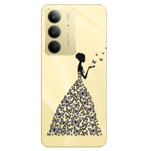 Realme C 75 Butterfly Girl Transparent Silicone TPU Θήκη