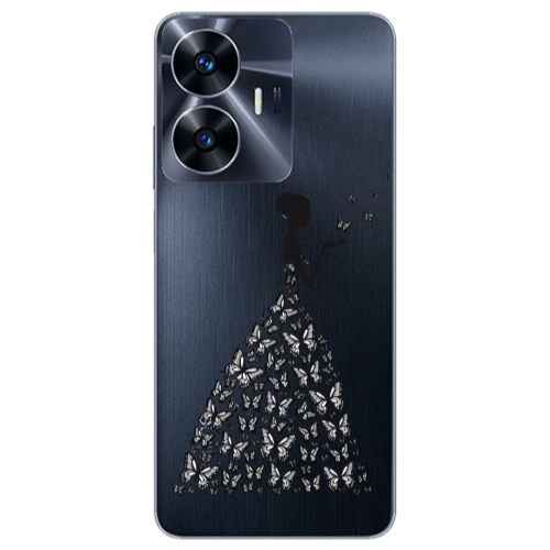 Realme Note 50 Butterfly Girl Transparent Silicone TPU Θήκη