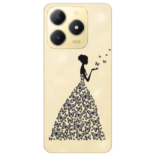 Realme C61 Butterfly Girl Transparent Silicone TPU Θήκη
