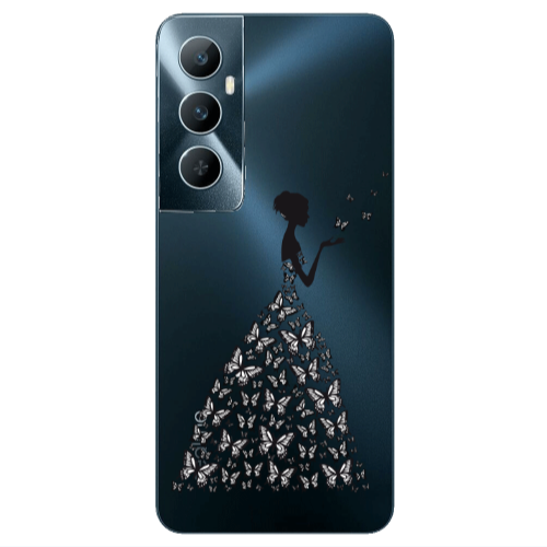 Realme C65 Butterfly Girl Transparent Silicone TPU Θήκη