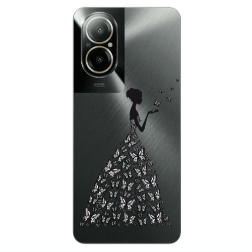 Realme C67 Butterfly Girl Transparent Silicone TPU Θήκη