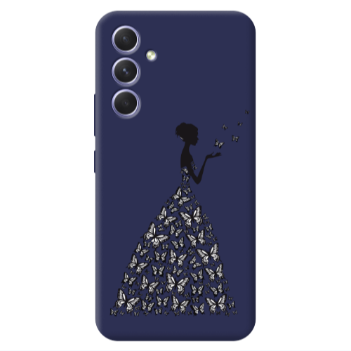 Samsung A36 Butterfly Girl Dark blue Colored Silicone TPU Θήκη